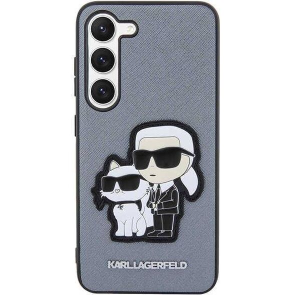 Original Case SAMSUNG GALAXY S23 Karl Lagerfeld Hardcase Saffiano Karl & Choupette (KLHCS23SSANKCPG) gray 3666339117887