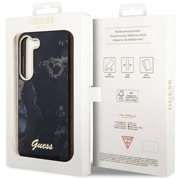 Original Case SAMSUNG GALAXY S23 Guess Hardcase Golden Marble Collection (GUHCS23SHTMRSK) black 3666339117344