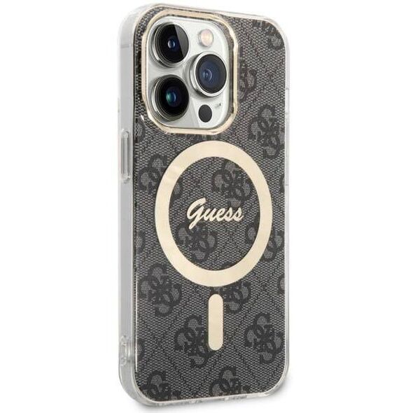 Original Case IPHONE 14 PRO Guess Hardcase 4G MagSafe (GUHMP14LH4STK) black 3666339118228