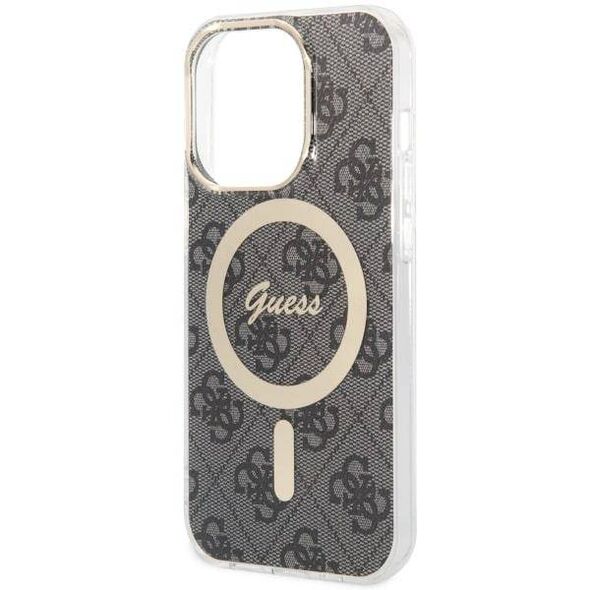 Original Case IPHONE 14 PRO Guess Hardcase 4G MagSafe (GUHMP14LH4STK) black 3666339118228