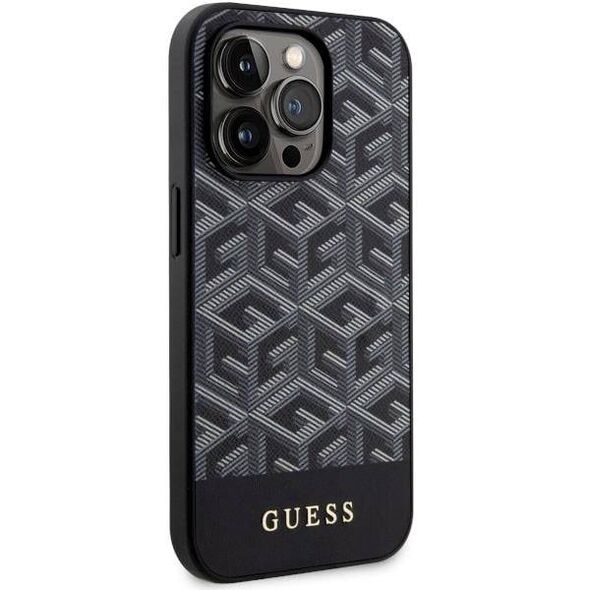 Original Case IPHONE 14 PRO Guess Hardcase GCube Stripes MagSafe (GUHMP14LHGCFSEK) black 3666339112448