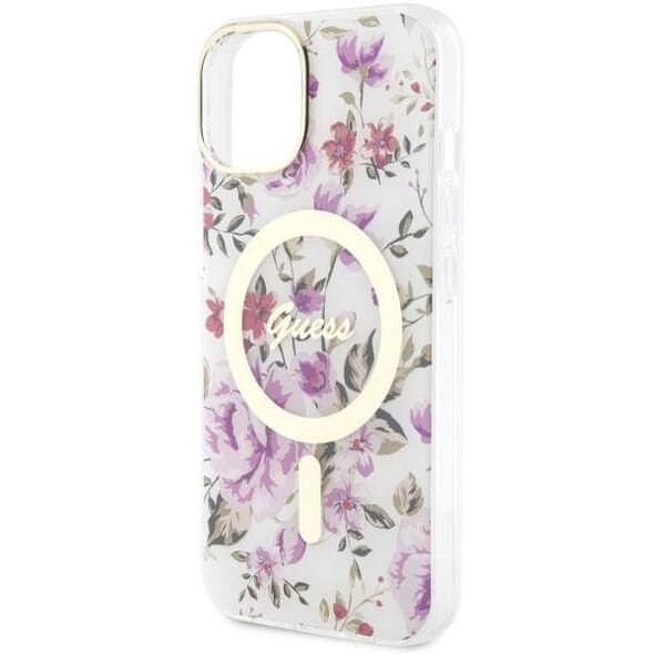 Original Case IPHONE 14 PLUS Guess Hardcase Flower MagSafe (GUHMP14MHCFWST) transparent 3666339115647