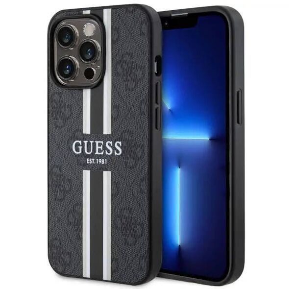 Original Case IPHONE 13 PRO MAX Guess Hardcase 4G Printed Stripe MagSafe (GUHMP13XP4RPSK) black 3666339119669