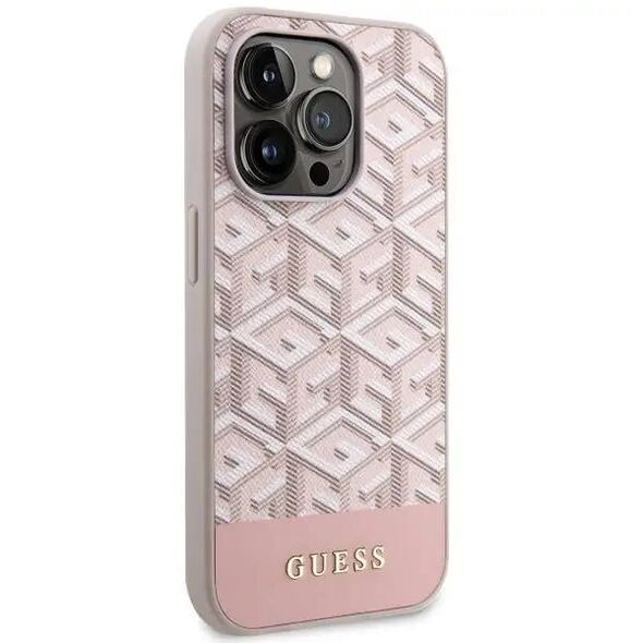 Original Case IPHONE 14 PRO Guess Hardcase GCube Stripes MagSafe (GUHMP14LHGCFSEP) pink 3666339112523