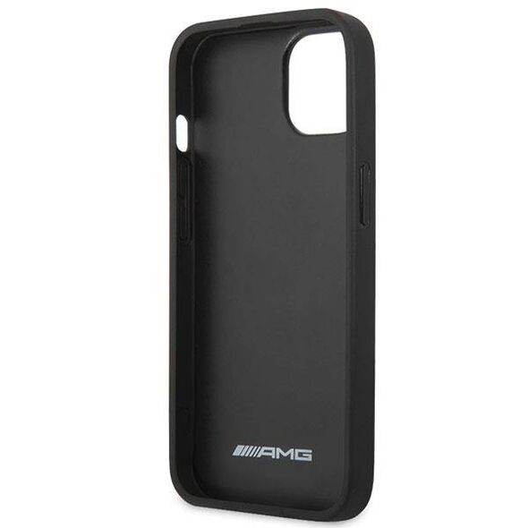 Case IPHONE 13 Mercedes AMG Hardcase Leather Curved Lines black 3666339018986