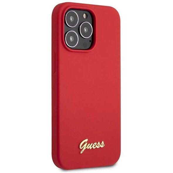 Original Case IPHONE 13 PRO MAX Guess Hard Case Silicone Vintage Gold Logo red 3666339033941