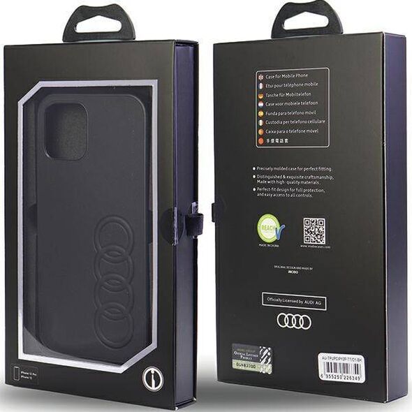 Original Case IPHONE 12 / 12 PRO Audi Synthetic Leather (AU-TPUPCIP12P-TT/D1-BK) black 6955250226349