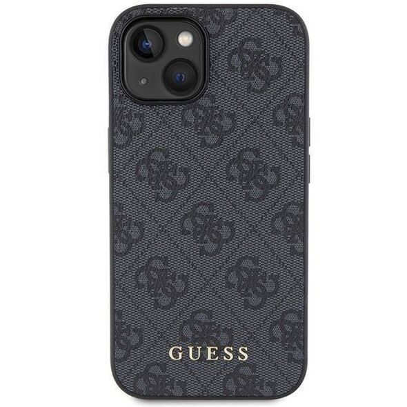 Original Case APPLE IPHONE 15 Guess Hard Case 4G Metal Gold Logo (GUHCP15SG4GFGR) gray 3666339171742