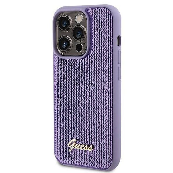 Original Case APPLE IPHONE 15 PRO MAX Guess Hardcase Sequin Script Metal (GUHCP15XPSFDGSU) purple 3666339176259