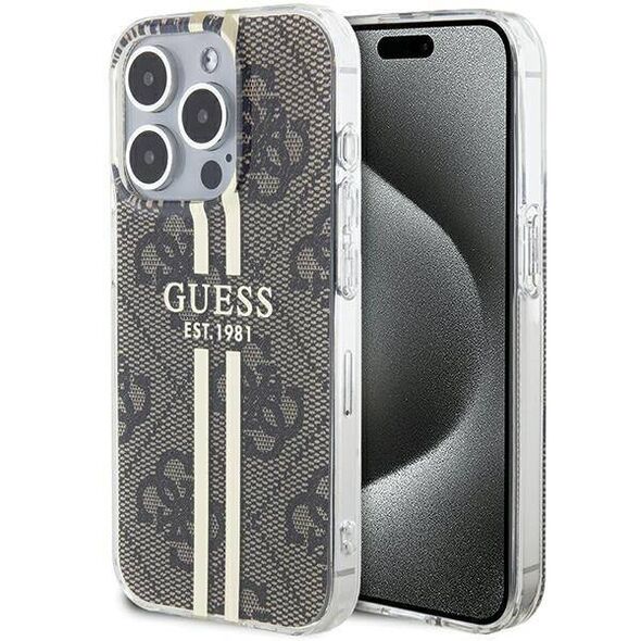 Original Case APPLE IPHONE 15 PRO Guess Hardcase IML 4G Gold Stripe (GUHCP15LH4PSEGW) brown 3666339222840