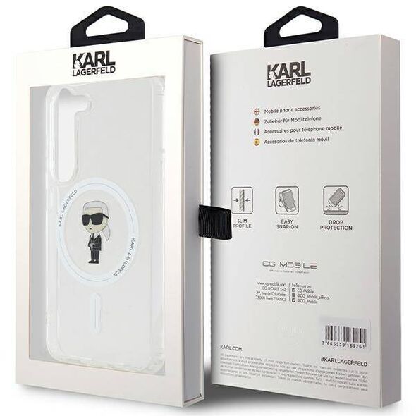 Original Case SAMSUNG GALAXY S23 Karl Lagerfeld Hardcase IML Ikonik MagSafe (KLHMS23SHFCKNOT) transparent 3666339241841