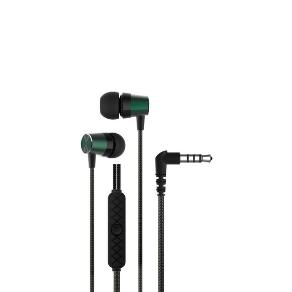 Devia wired earphones Kintone Metal jack 3,5mm green 6938595362330