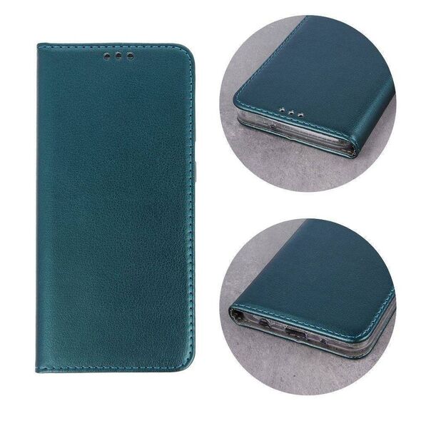 Case SAMSUNG GALAXY A55 5G Wallet with a Flap Leatherette Holster Magnet Book dark green 5903396257162