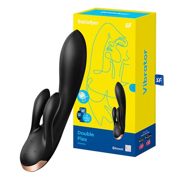 Satisfyer Wibrator-Double Flex Satisfyer Connect App (Black) 068348  4002583 έως και 12 άτοκες δόσεις 4061504002583