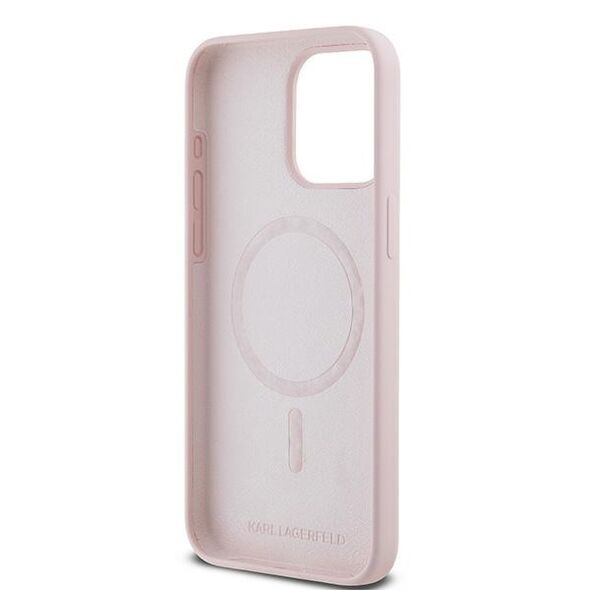 Karl Lagerfeld case for iPhone 15 Pro Max 6,7&quot; KLHMP15XSCMKCRHP pink HC Magsafe silicone kc heads ring 3666339254490