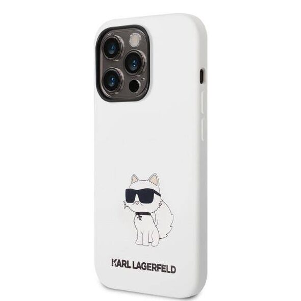 Case IPHONE 14 PRO Karl Lagerfeld Hardcase Silicone Choupette (KLHCP14LSNCHBCH) white 3666339086787