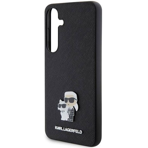 Original Case SAMSUNG GALAXY S24+ Karl Lagerfeld Hardcase Saffiano Karl & Choupette Metal Pin (KLHCS24MPSAKCMPK) black 3666339242039