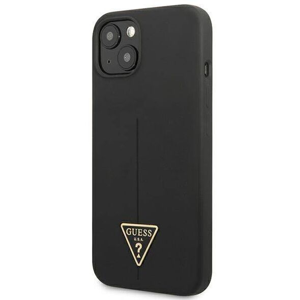 Case IPHONE 13 MINI Guess Hardcase Silicone Triangle (GUHCP13SSLTGK) black 3666339040918