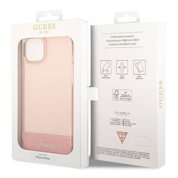 Original Case IPHONE 14 PLUS Guess Hardcase Translucent pink 3666339088354