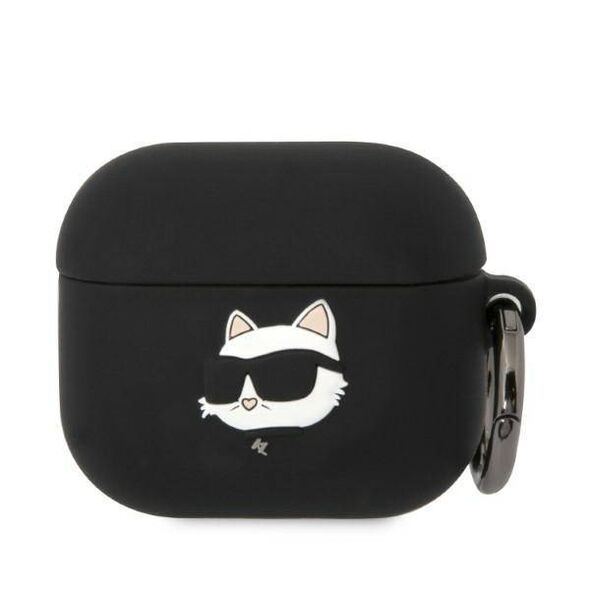 Case APPLE AIRPODS 3 Karl Lagerfeld Silicone Choupette Head 3D black 3666339087913