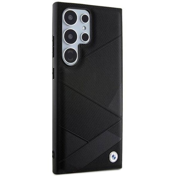 Original Case SAMSUNG GALAXY S24 ULTRA BMW Hardcase Signature Leather Crossing Lines Pattern (BMHCS24L23RCGPK) black 3666339242640