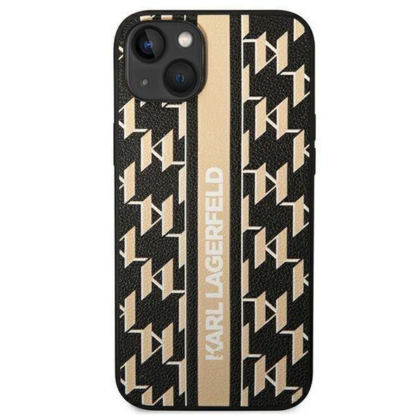 Original Case IPHONE 14 PLUS Karl Lagerfeld Hardcase Monogram Stripe (KLHCP14MPGKLSKW) brown 3666339084851