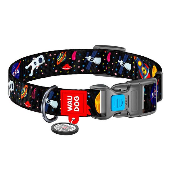 Waudog Nylon dog collar with QR code Waudog "NASA" size XL 068606  4756 έως και 12 άτοκες δόσεις 4823089317052