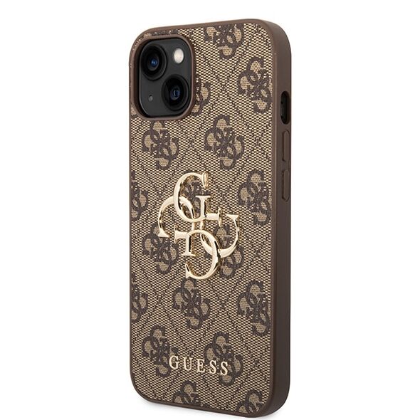 Guess case for iPhone 15 Plus 6.7&quot; GUHCP15M4GMGBR brown hardcase 4G Big Metal Logo 3666339171513