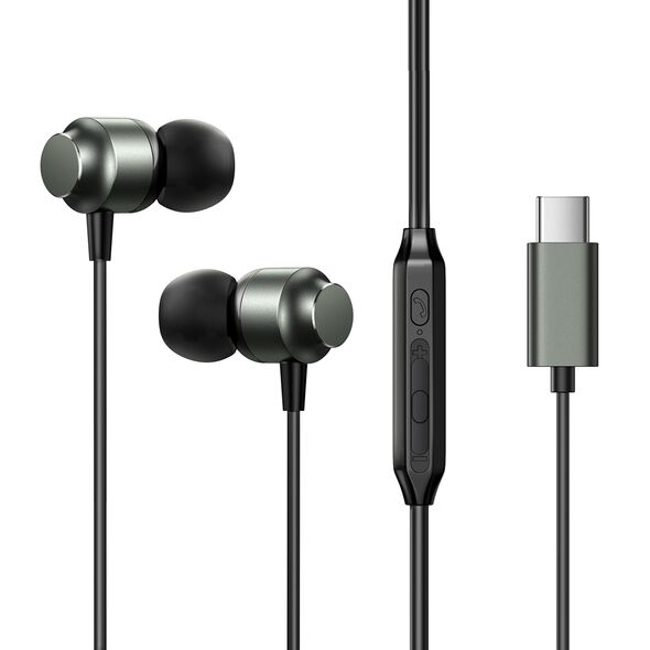 JoyRoom Casti cu Fir Type-C, In-Ear, 1.2m - JoyRoom (JR-EC06) - Dark Gray 6956116770150 έως 12 άτοκες Δόσεις