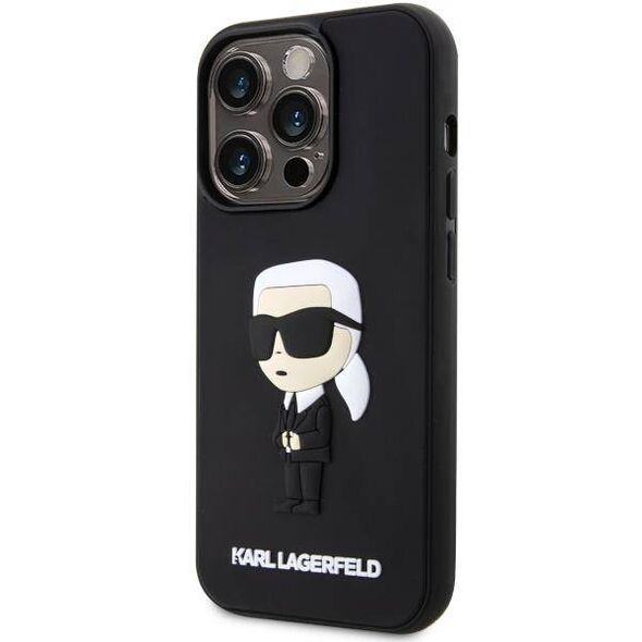 Original Case IPHONE 14 PRO Karl Lagerfeld Hardcase Rubber Ikonik 3D (KLHCP14L3DRKINK) black 3666339122645