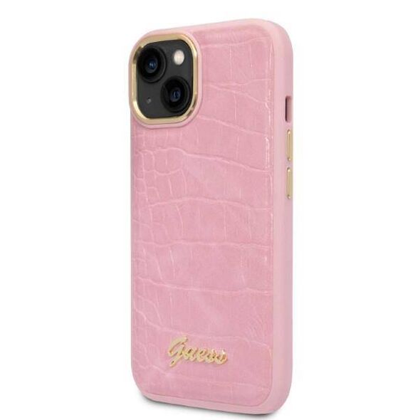 Original Case IPHONE 14 Guess Croco Collection (GUHCP14SHGCRHP) pink 3666339082925