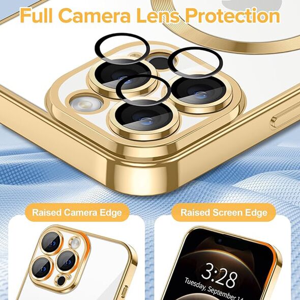 Techsuit Husa pentru iPhone 12 Pro - Techsuit Luxury Crystal MagSafe - Gold 5949419137363 έως 12 άτοκες Δόσεις