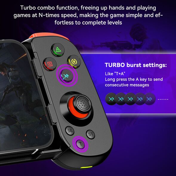 Techsuit Wireless Controller, 400mAh, Bluetooth - Techsuit (D6 DP) - Black 5949419205987 έως 12 άτοκες Δόσεις