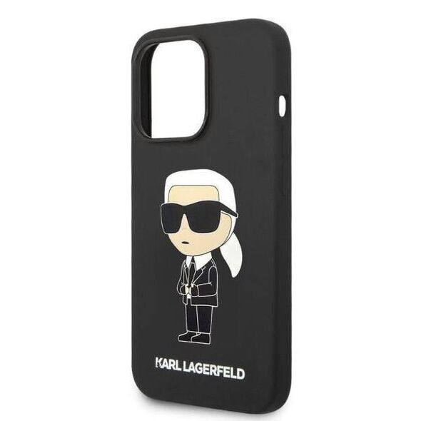 Original Case IPHONE 14 PRO Karl Lagerfeld Hardcase Silicone Ikonik (KLHCP14LSNIKBCK) black 3666339086589