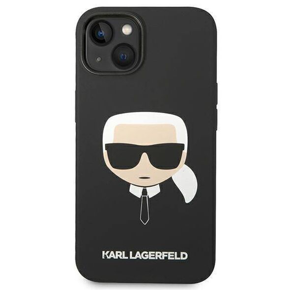 Original Case IPHONE 14 PLUS Karl Lagerfeld Harcase Silicone Karl's Head Magsafe (KLHMP14MSLKHBK) black 3666339078003