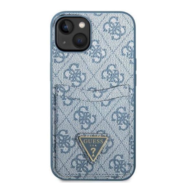 Case IPHONE 13 Guess Hardcase 4G Triangle Logo Cardslot (GUHCP13MP4TPB) blue 3666339047771