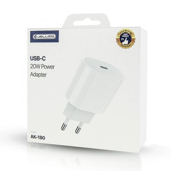 Wall Charger 20W PD USB-C Jellico AK180 white 6972310642277