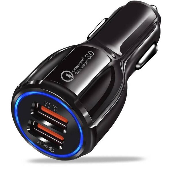 Car charger 3.1A 2xUSB BK348 QC 3.0 Quick Charge 3.0 Nexeri black (without packaging) 5904161147183