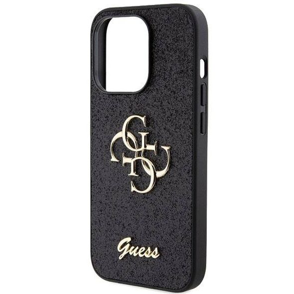 Original Case APPLE IPHONE 15 PRO Guess Hardcase Glitter Script Big 4G (GUHCP15LHG4SGK) black 3666339147389