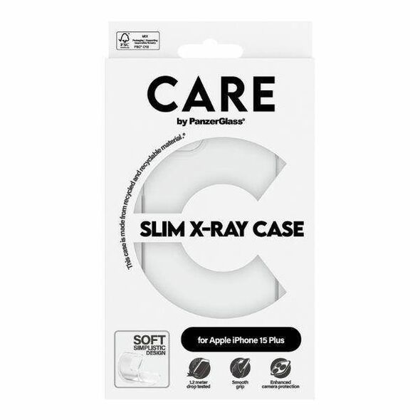 Case APPLE IPHONE 15 PLUS CARE by PanzerGlass Slim X-Ray Case (1435) transparent 5715685005701