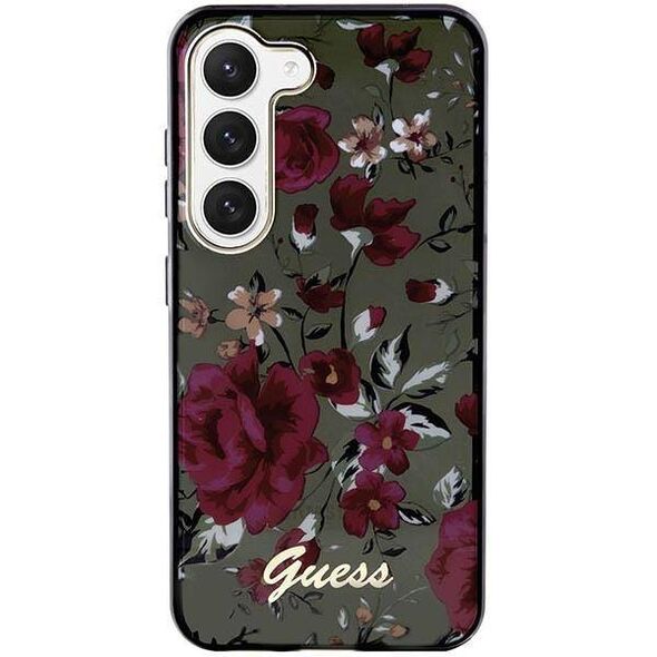 Original Case SAMSUNG GALAXY S23 Guess Flower Collection (GUHCS23SHCFWSA) green 3666339117252