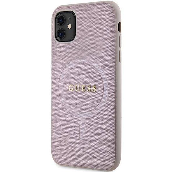 Original Case IPHONE 11 Guess Hardcase Saffiano MagSafe (GUHMN61PSAHMCP) pink 3666339156084