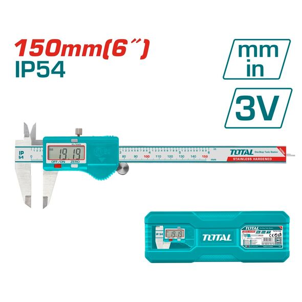 Super προσφορές**** TOTAL ΠΑΧΥΜΕΤΡΟ ΙΝΟΧ ΨΗΦΙΑΚΟ 150mm (TMT321506) έως 12 άτοκες δόσεις