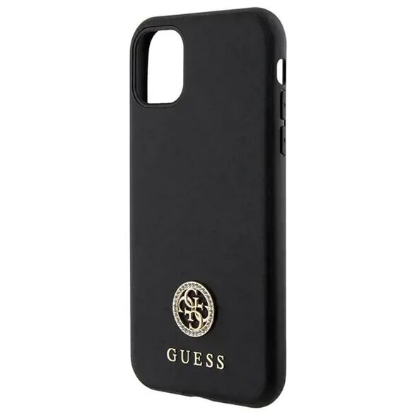 Original Case IPHONE 11 Guess 4G Strass Metal Logo (GUHCN61PS4DGPK) black 3666339150624