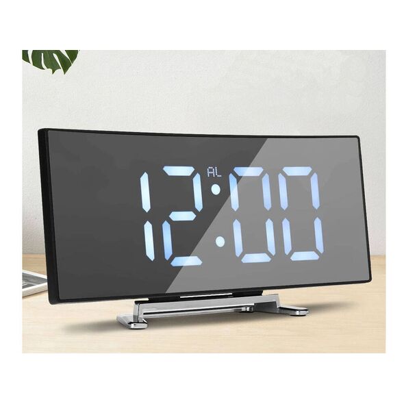 Mirror Clock Digital Electronic Electronic LED screen / Wake up / Thermometer black 5904161103288