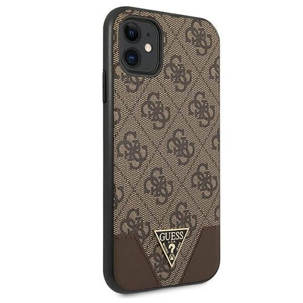 Original Case IPHONE 11 6.1 "Guess Hardcase 4G Triangle Collection GUHCN61PU4GHBR brown 3666339016302