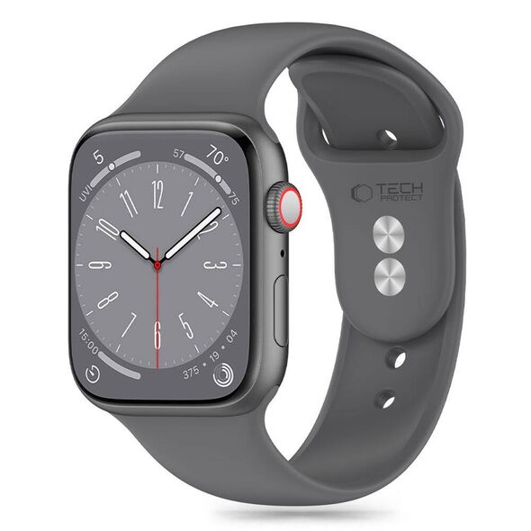 Strap for APPLE WATCH 4 / 5 / 6 / 7 / 8 / 9 / SE / ULTRA 1 / 2 (42 / 44 / 45 / 49 MM) Tech-Protect Silicone Clay gray 5906302310036