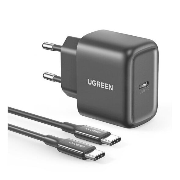 Ugreen USB Type C charger 25W Power Delivery + USB Type C cable 2m black (50581)