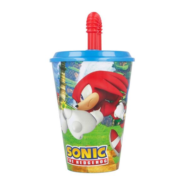 Stor Water Cup with Straw for Kids STOR 40530 430 ml Sonic the Hedgehoh (blue&red) 069236  40530 έως και 12 άτοκες δόσεις 8412497405305