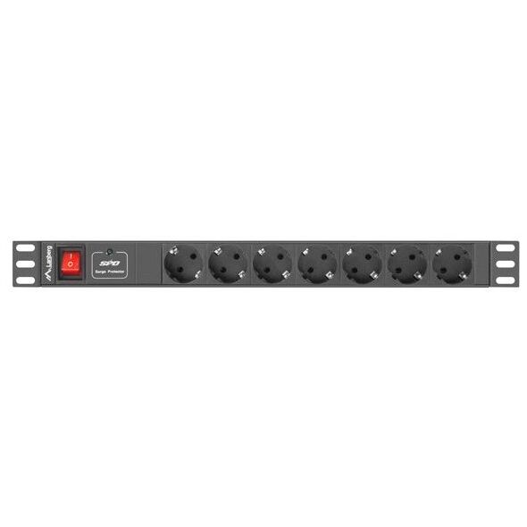 Lanberg 19" 1U 7x Schuko 2m (PDU-07F-0200-IEC-BK)